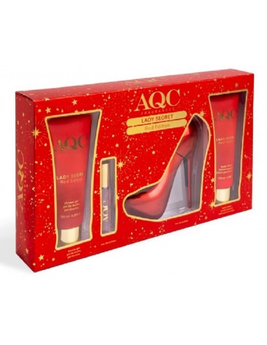 AQUARIUS AQC LADY SECRET FRAGRANCES SET REGALO EAU DE TOILETTE SPRAY 15  ML+EAU DE TOILETTE 100 ML+SHOWER GEL 120 ML+BODY LOTION 120 ML